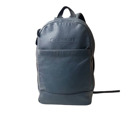 Coach F54135 Charles Sports Calf Leather Backpack Navy Blue Rucksack Bag - Picture 1 of 14